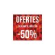 Cartel ofertas -50% triángulos