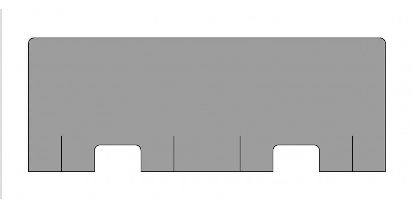 Mampara 200 x 75 cm - 8mm - 2 ventanas