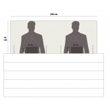 Mampara 200 x 75 cm - 8mm - 2 ventanas