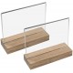 Portamenús A6 horizontal | 2 unidades | base madera