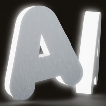 Letras de aluminio + metacrilato iluminado