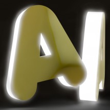 Letras oro espejo + metacrilato iluminado