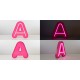 Letras corpóreas interior neón