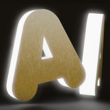 Letras de latón + metacrilato iluminado