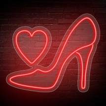 Neón Zapato Mujer y Corazón