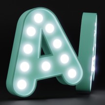 Letras en poliespan con bombillas led