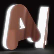 Letras oro rosa espejo + metacrilato iluminado