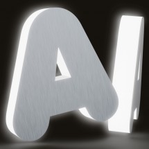 Letras de aluminio + metacrilato iluminado