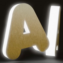 Letras de latón + metacrilato iluminado