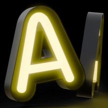 Letras corpóreas interior neón