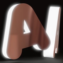 Letras oro rosa espejo + metacrilato iluminado