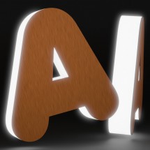 letras de dibond satinado cobre + metacrilato iluminado