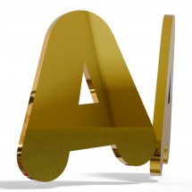 Letras metacrilato espejo oro