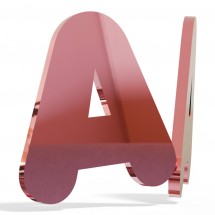 Letras rosadas metacrilato espejo
