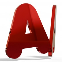 Letras metacrilato espejo rojo