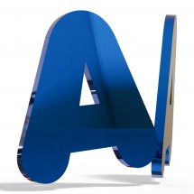 Letras metacrilato espejo azul claro