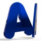 Letras metacrilato espejo azul