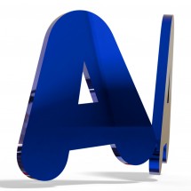 Letras metacrilato espejo azul