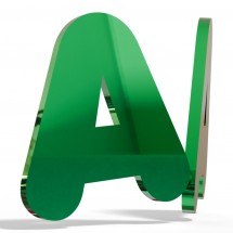 Letras metacrilato espejo verde