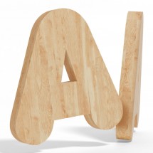 Letras Corpóreas de Madera de roble