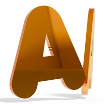 Letras metacrilato espejo naranja
