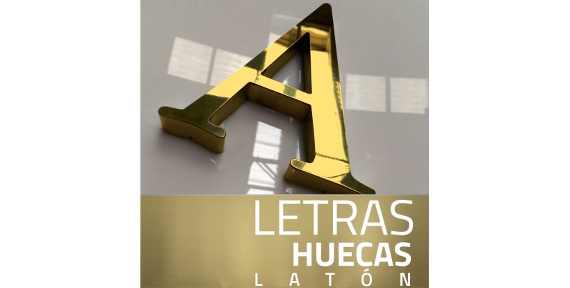 letras corpóreas huecas latón
