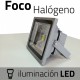 Foco led de exterior con iluminación halógena