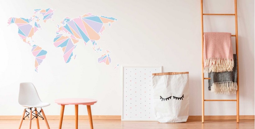 Vinilo Pared Mapa Mundi