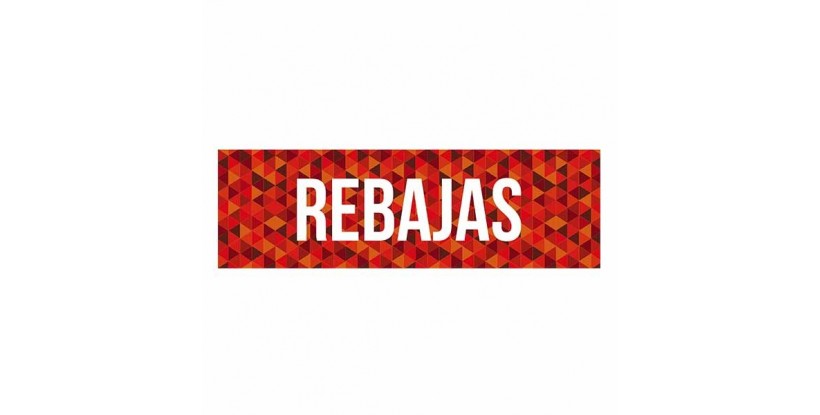 Cartel rebajas triángulos