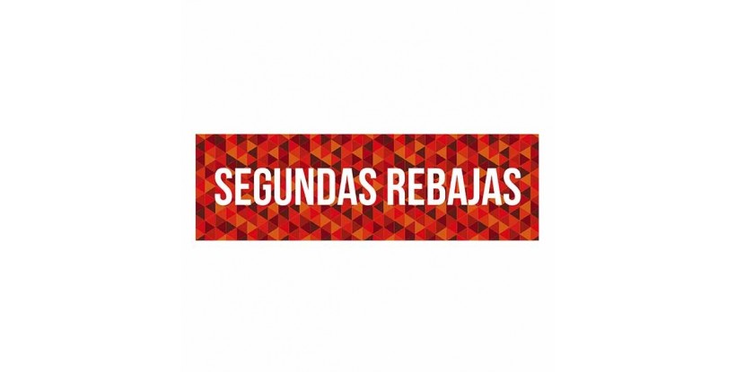 Cartel segundas rebajas triángulos
