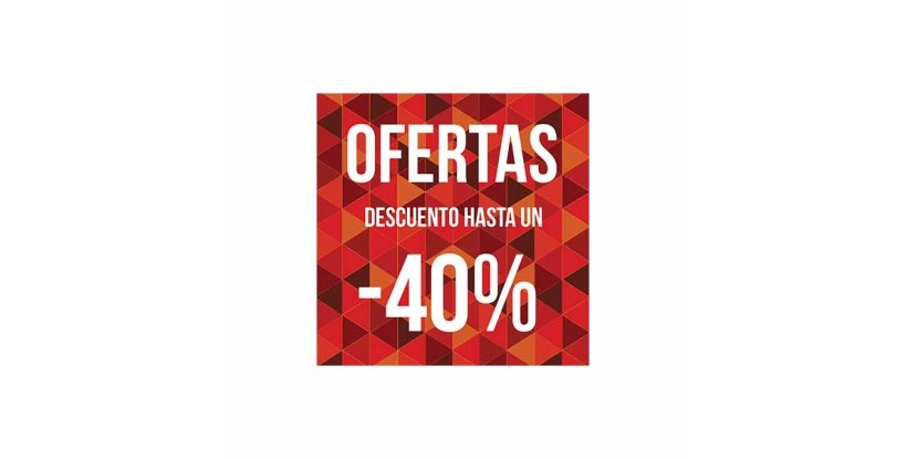 Cartel ofertas -40% triángulos