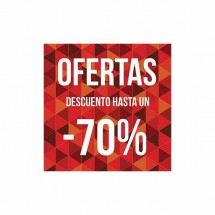 Cartel ofertas -70% triángulos