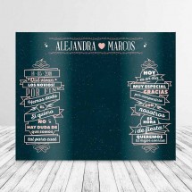 Photocall Boda Vintage Textura Azul