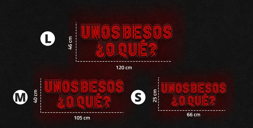 Neón Unos besos ¿O qué?