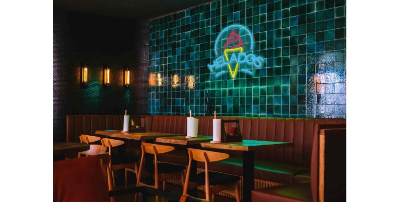 Neon Helado barquillo