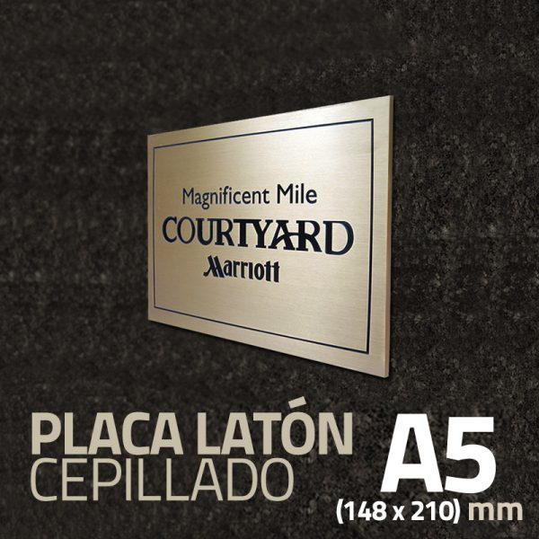 placas grabadas: placa de laton grabado y cepillado