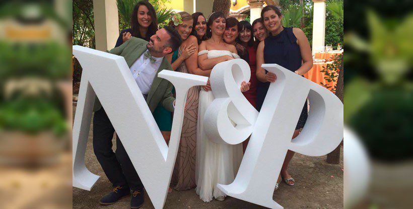 Letras Iniciales Gigantes de Corcho (Poliespán) para Boda, 3