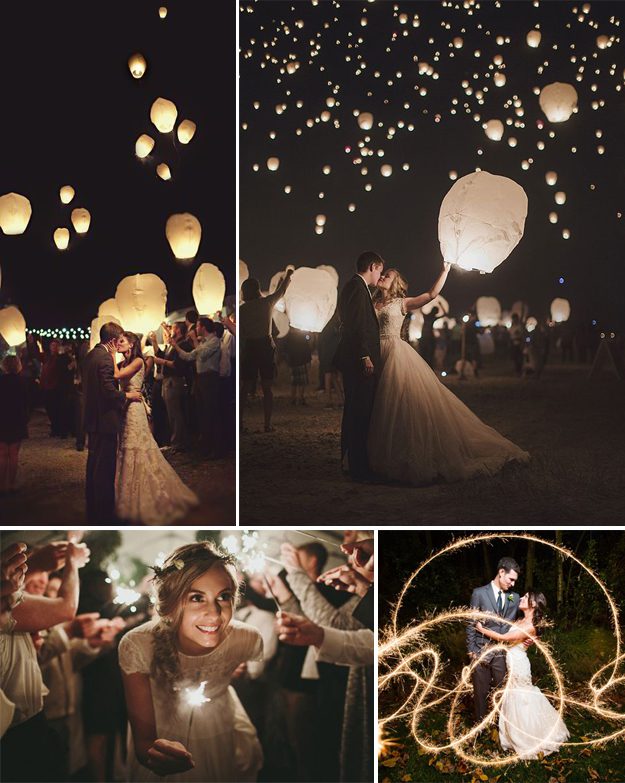 Ideas originales para bodas. Bengalas y farolillos para bodas
