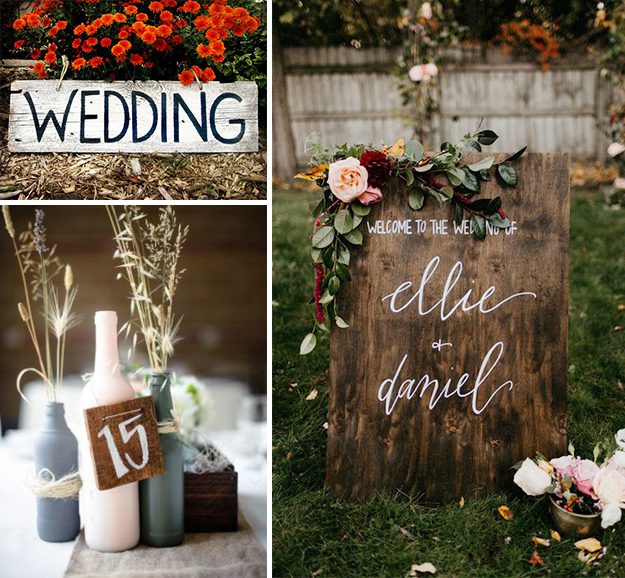 Carteles de boda en madera