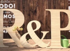 letras para boda en madera