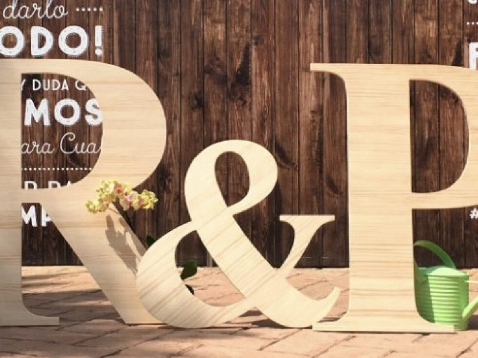 Letras en madera para boda