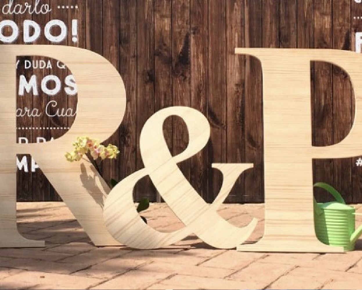 Letras de madera para boda... ¡y dale un toque romántico!
