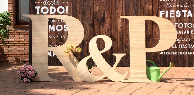 letras de madera para boda