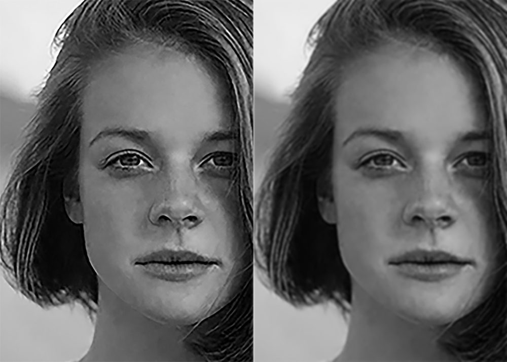 Imagen de baja resolución mejorada con filtro gaussiano