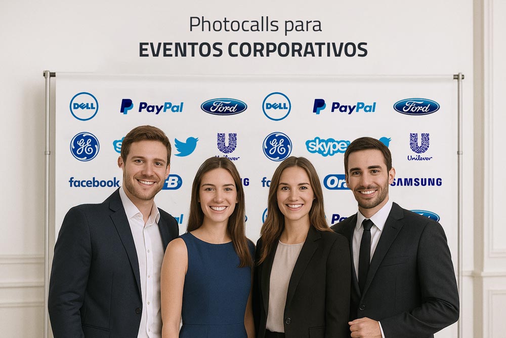 ¿Dónde puedo comprar un photocall personalizado para un evento corporativo?