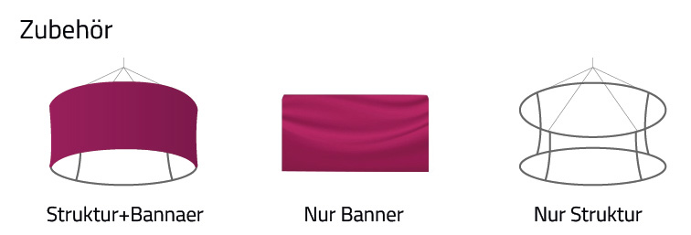 Zubehöroptionen rundes Hänge-Banner