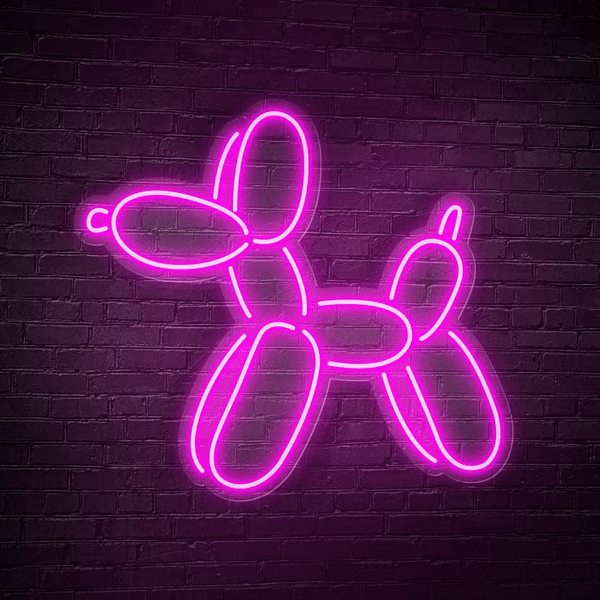 Neón globo perrito | Neón Globo perro | Neon flex decorativo