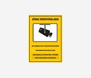 Cartel Zona Videovigilada homologado según la normativa vigente 20x 29 cm  Pvc de 0,7mm