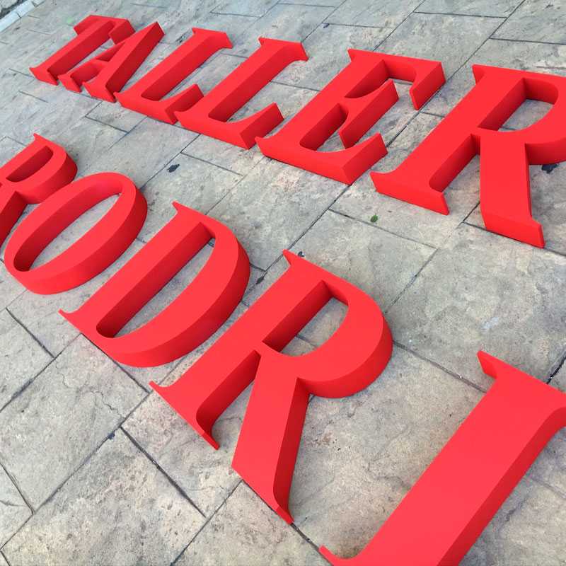 Letras de corcho compacto, letras de poliespan extruido, Letras para taller de coches